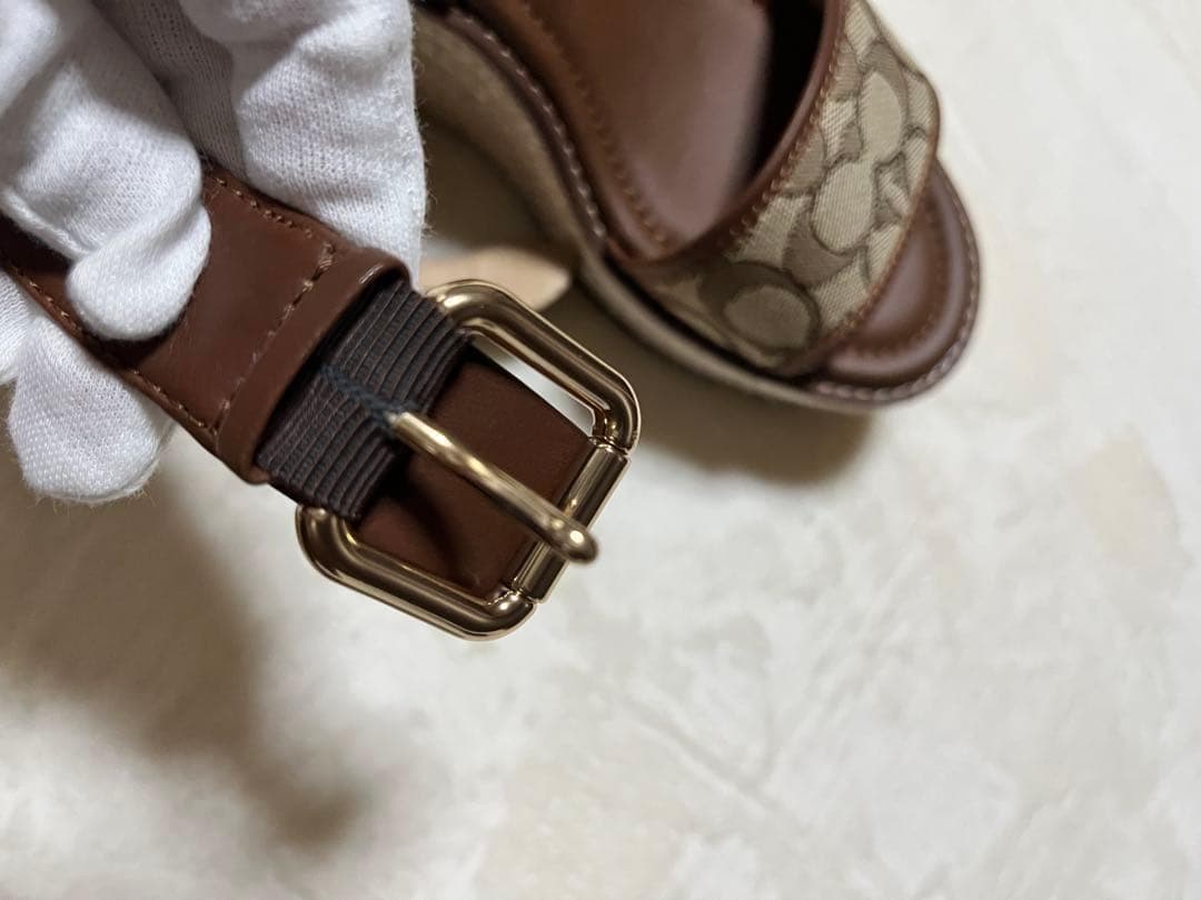 美品❤COACH コーチ エスパドリーユ 24cmサンダル ウェッジソール 箱