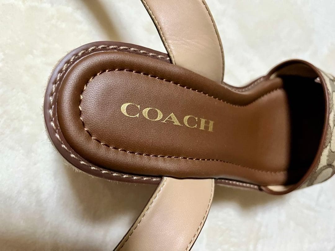 美品❤COACH コーチ エスパドリーユ 24cmサンダル ウェッジソール 箱