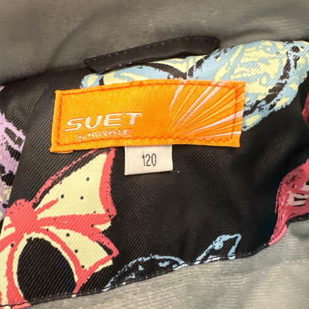 子供用スキーウェアセット　黒とピンク120 cm パープルグローブ15cm