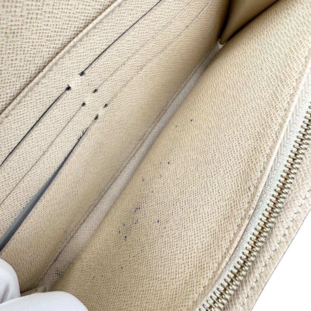 【極美品】ルイヴィトン 新型ポルトフォイユサラ 長財布 ダミエ アズール 白