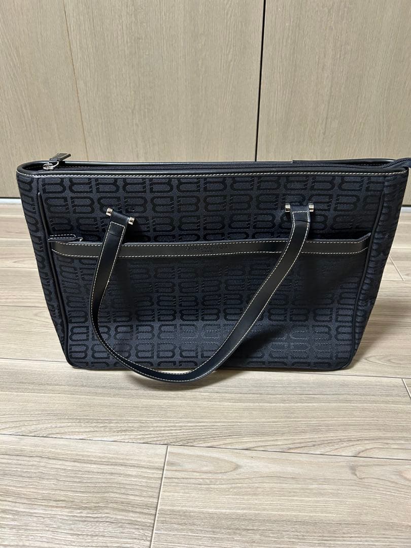 BALENCIAGA バレンシアガ トートバッグ bb柄 総柄 ブラック A4