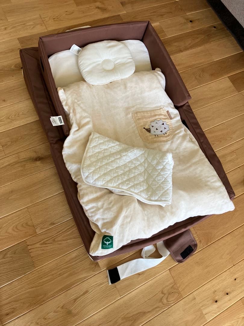 ファルスカ コンパクトベッドオーガニック一式 ベビーベッド布団