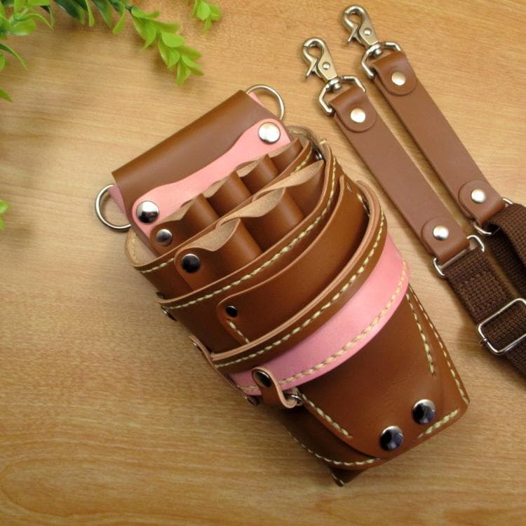 【トリマー向き】 ７丁　キャメル＆ピンク　シザーケース　TSC-10/CCB