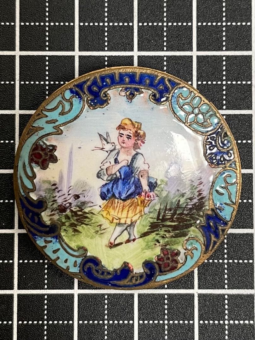 たかまま様　⬇️【希少】アンティーク エナメル手書き　ボタン