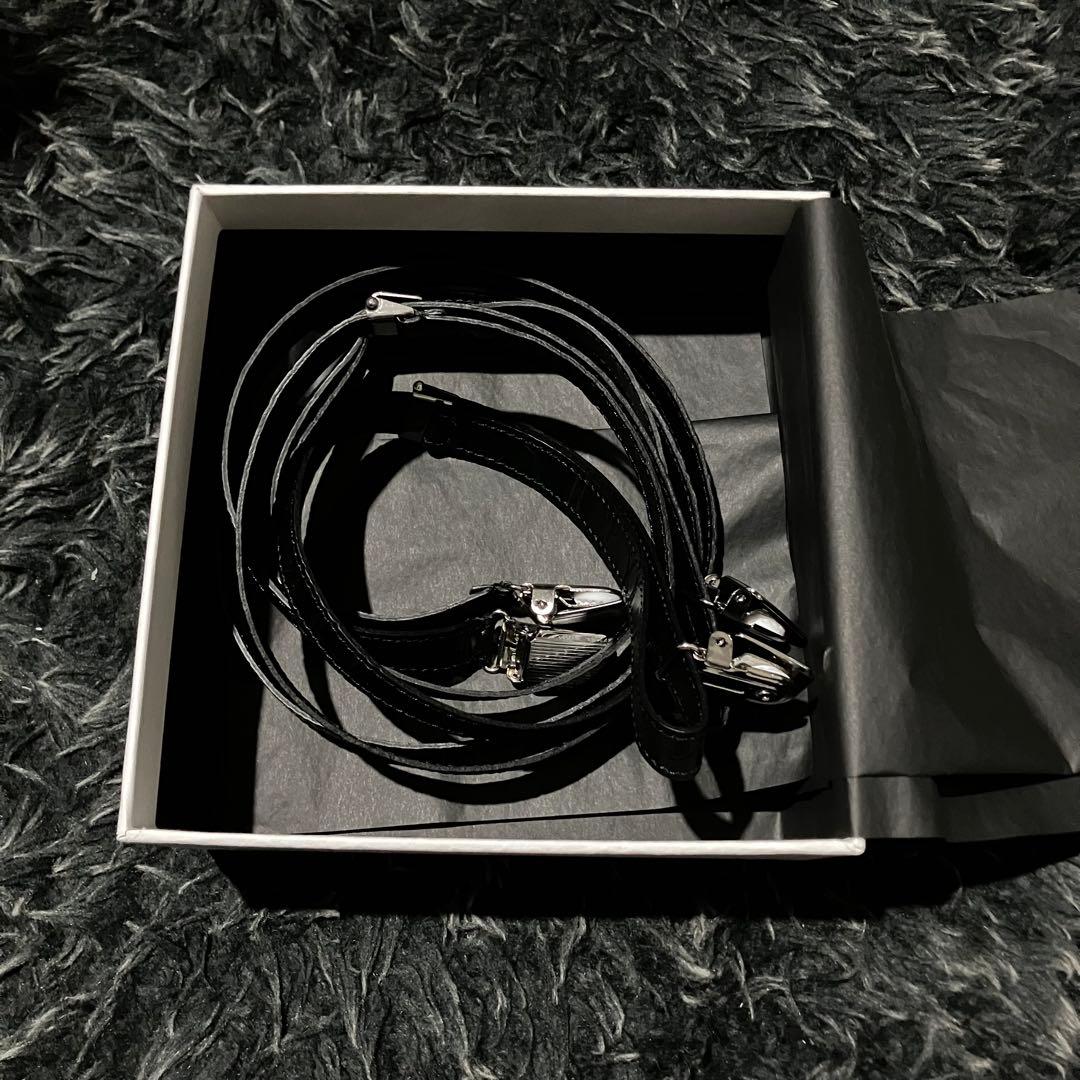 CELINE レザー サスペンダー ブラック クロコ型 新品未使用