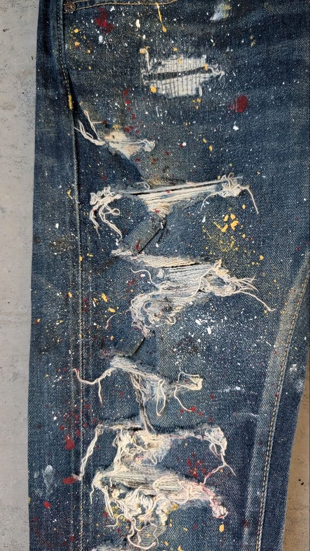 32インチ OVERDESIGN ダメージ スキニー デニム オーバーデザイン