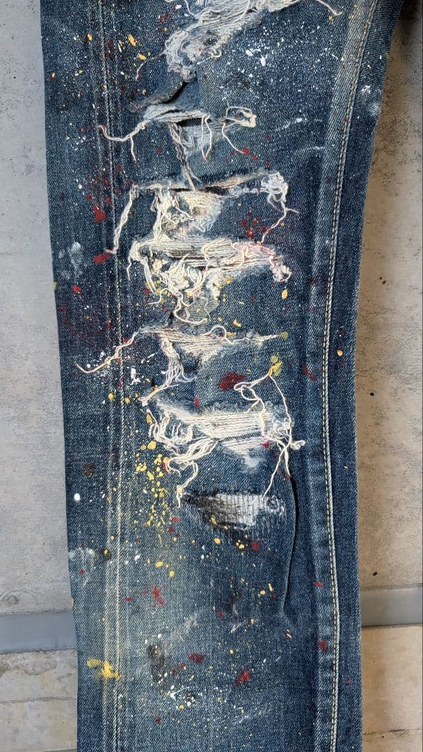 32インチ OVERDESIGN ダメージ スキニー デニム オーバーデザイン