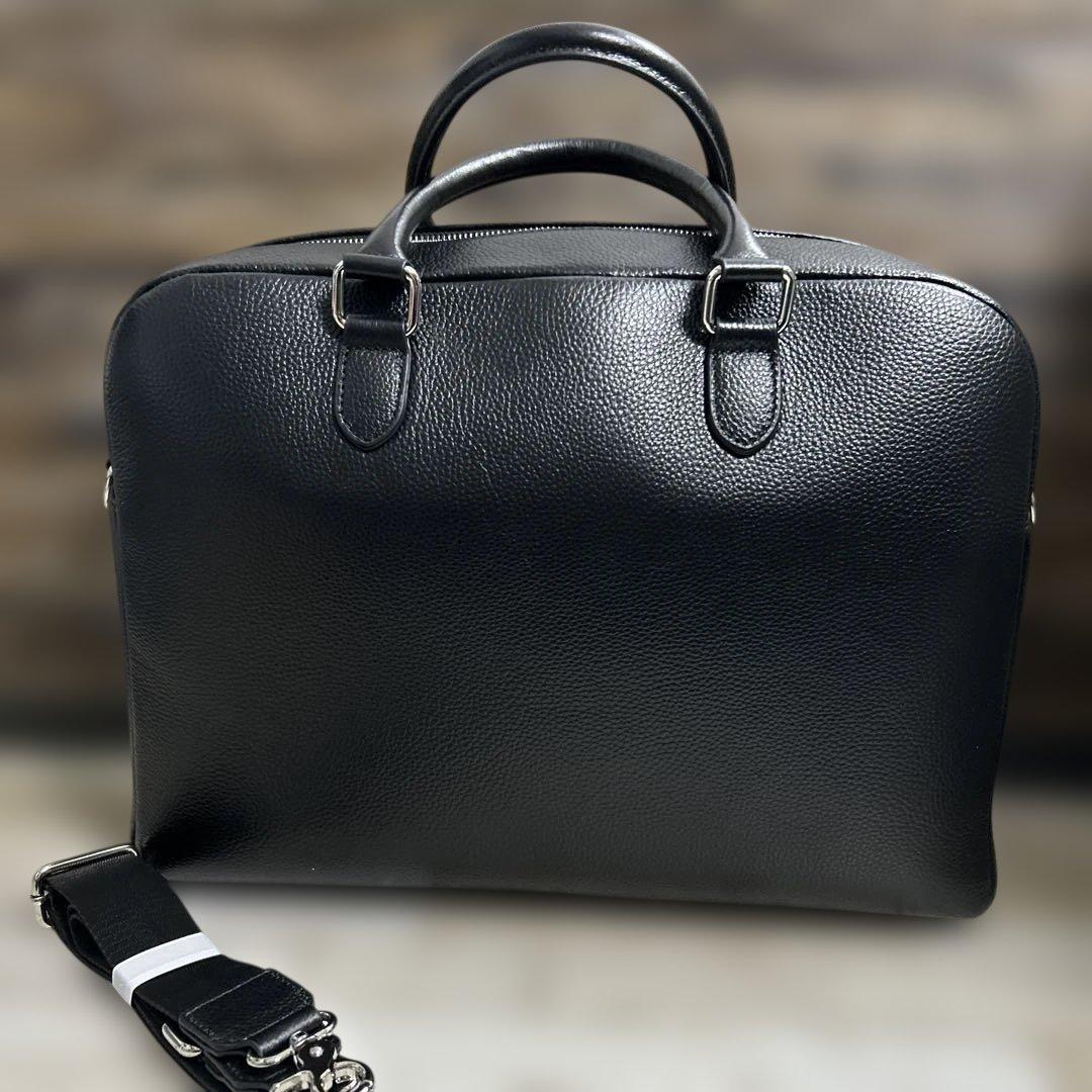 MURA ムラ/ブリーフケース/ビジネスバッグ/本革. ブラック　未使用