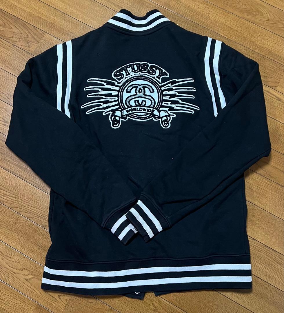 ステューシー　スウェット　スタジャン【M】刺繍ロゴ　シャネルロゴ　STUSSY