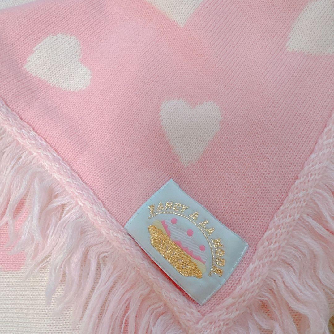 ファンシーアラモード うさぎ くま ピンク ニット ブランケット