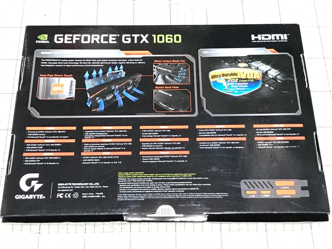 グラフィックボード・グラボ・ビデオカード GIGABYTE GEFORCE GTX 1060 OC EDITION