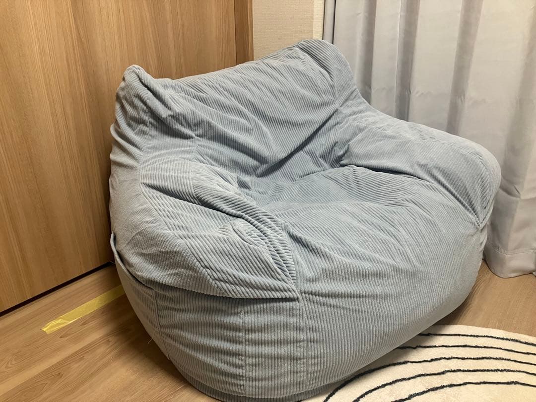 【LOOSY】1人がけビーズソファ／ライトブルー