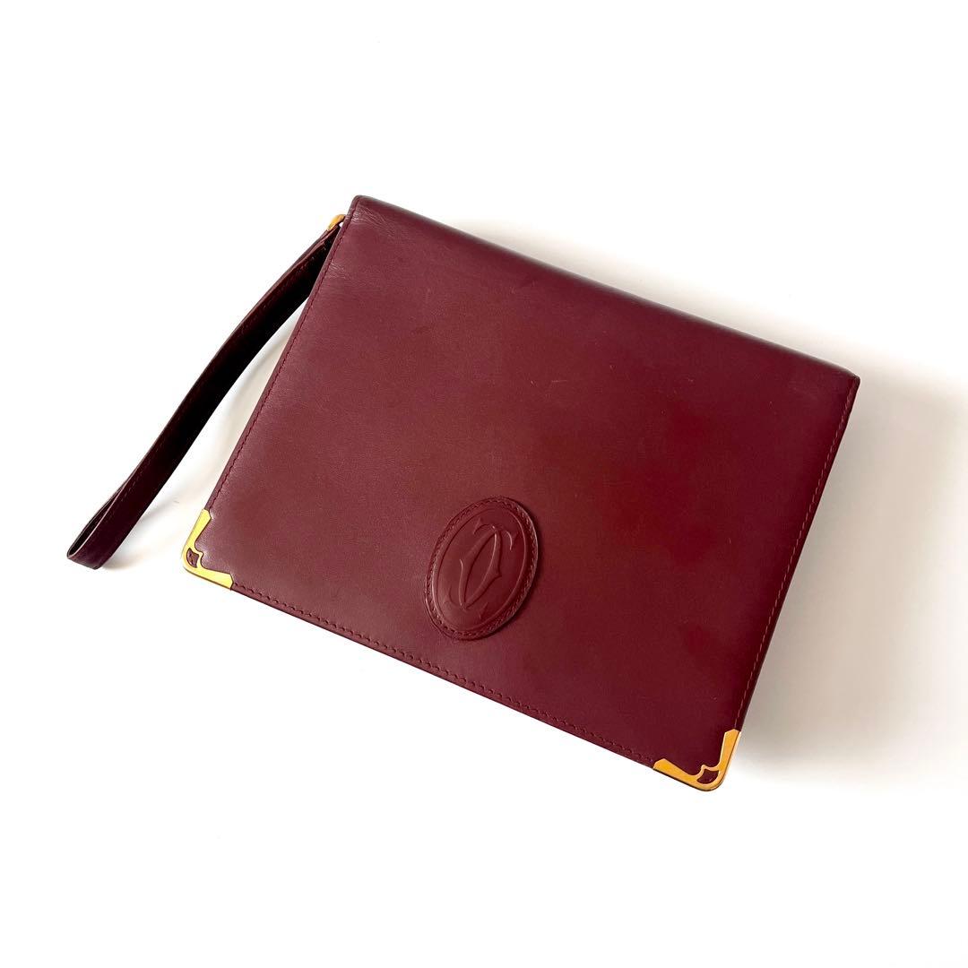 カルティエ　マストライン　クラッチバッグ　セカンドバッグ　カーフレザー　ゴールド