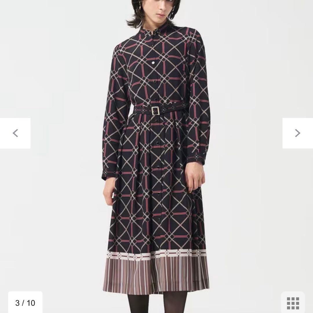 R ダイアグラム グレースコンチネンタル チェーンベルトプリントワンピース