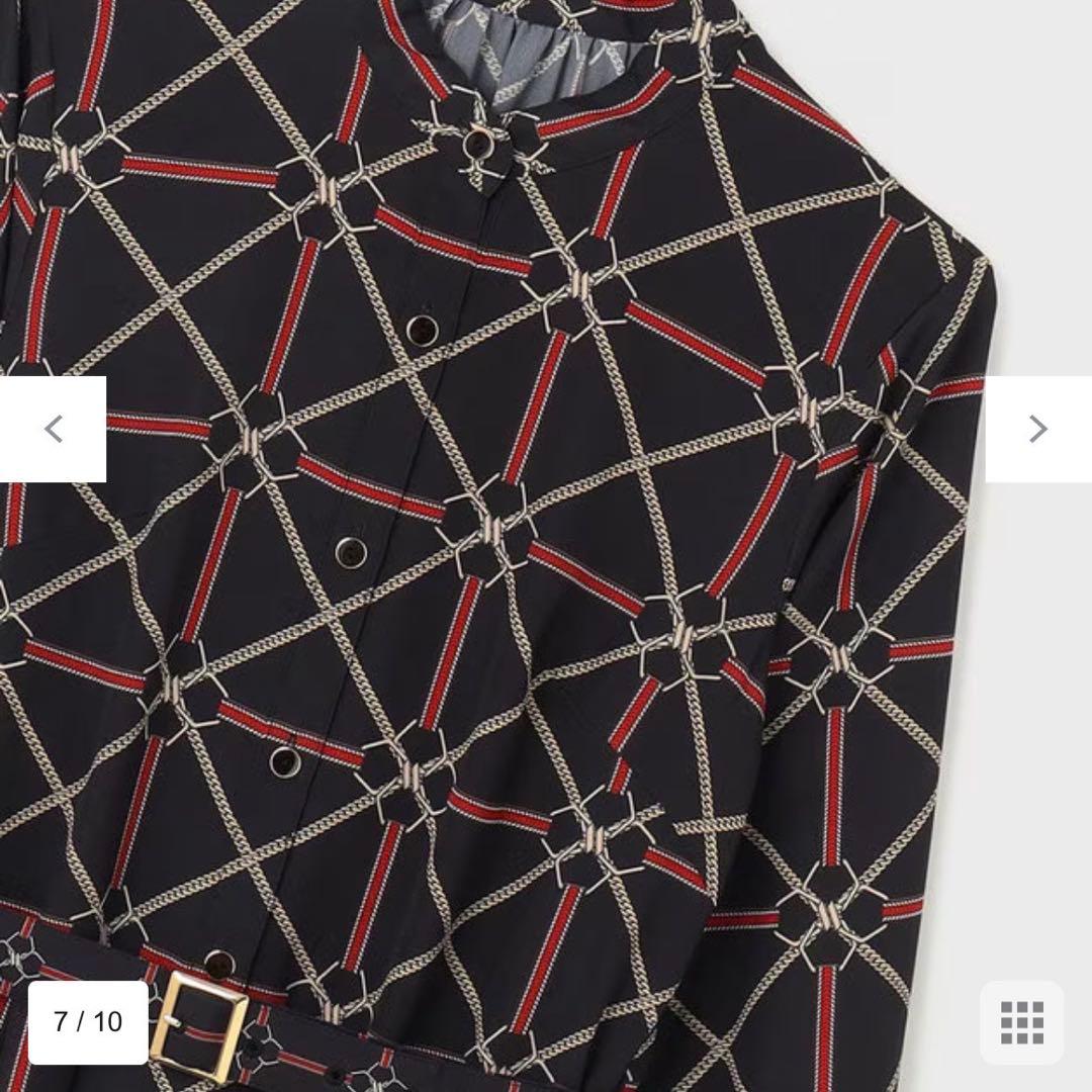 R ダイアグラム グレースコンチネンタル チェーンベルトプリントワンピース