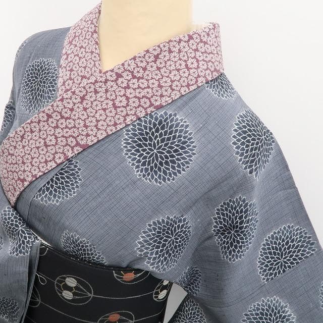 リトルミィ 新品 ダリア モノトーン 着物 仕付糸付 長襦袢 5782