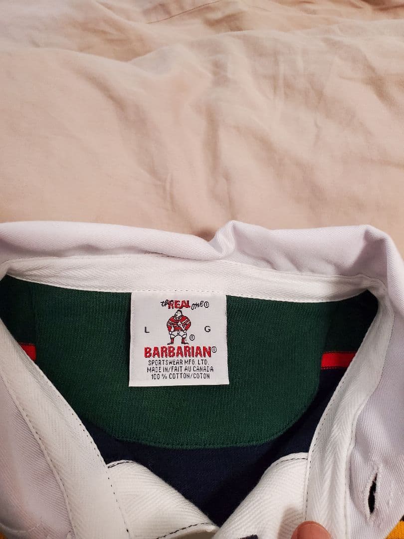 BARBARIAN ラガーシャツ Lサイズ ストライプ