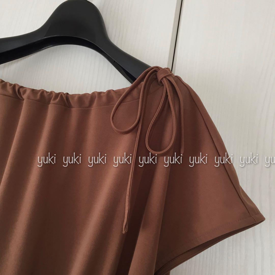 ANAYI ポリエステルギャザーワンピース 36 ブラウン