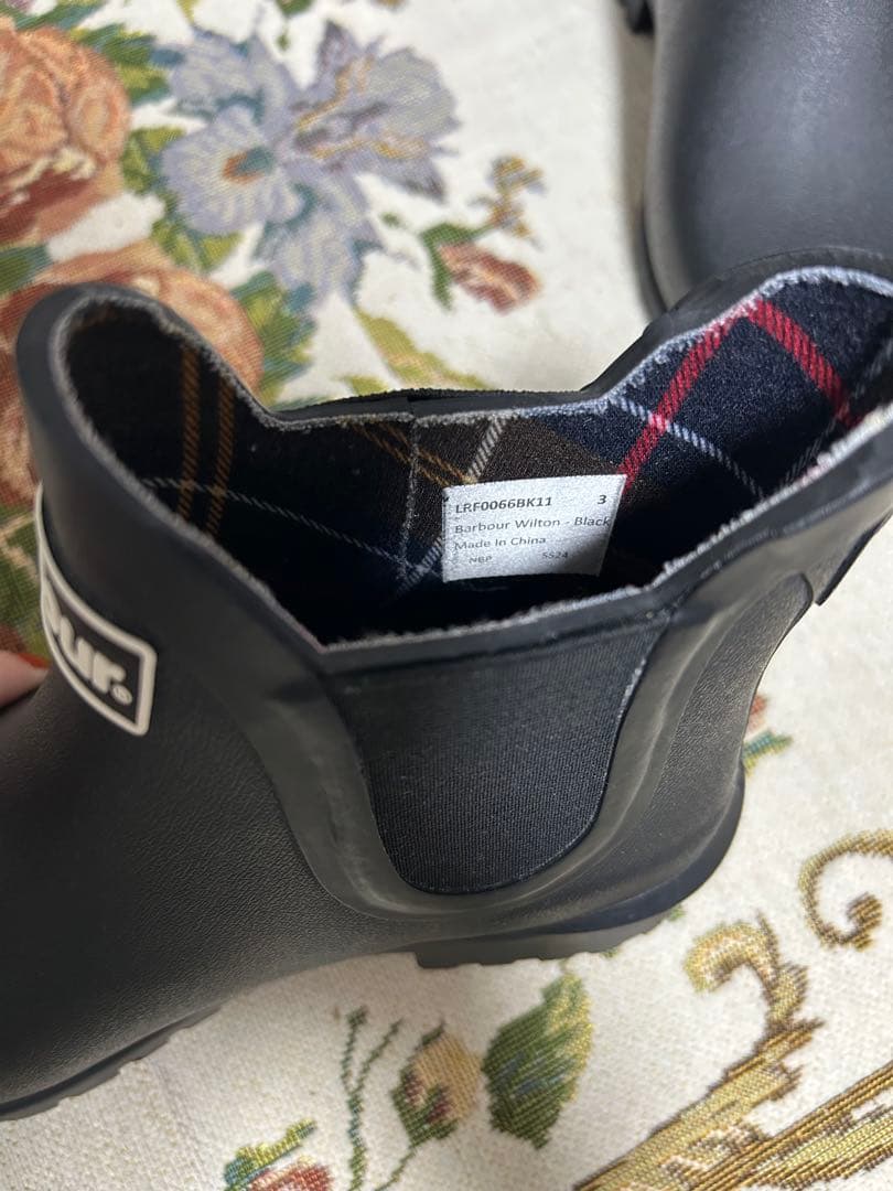 Barbour バブアー サイドゴアレインブーツ 黒 size3 22.5㎝