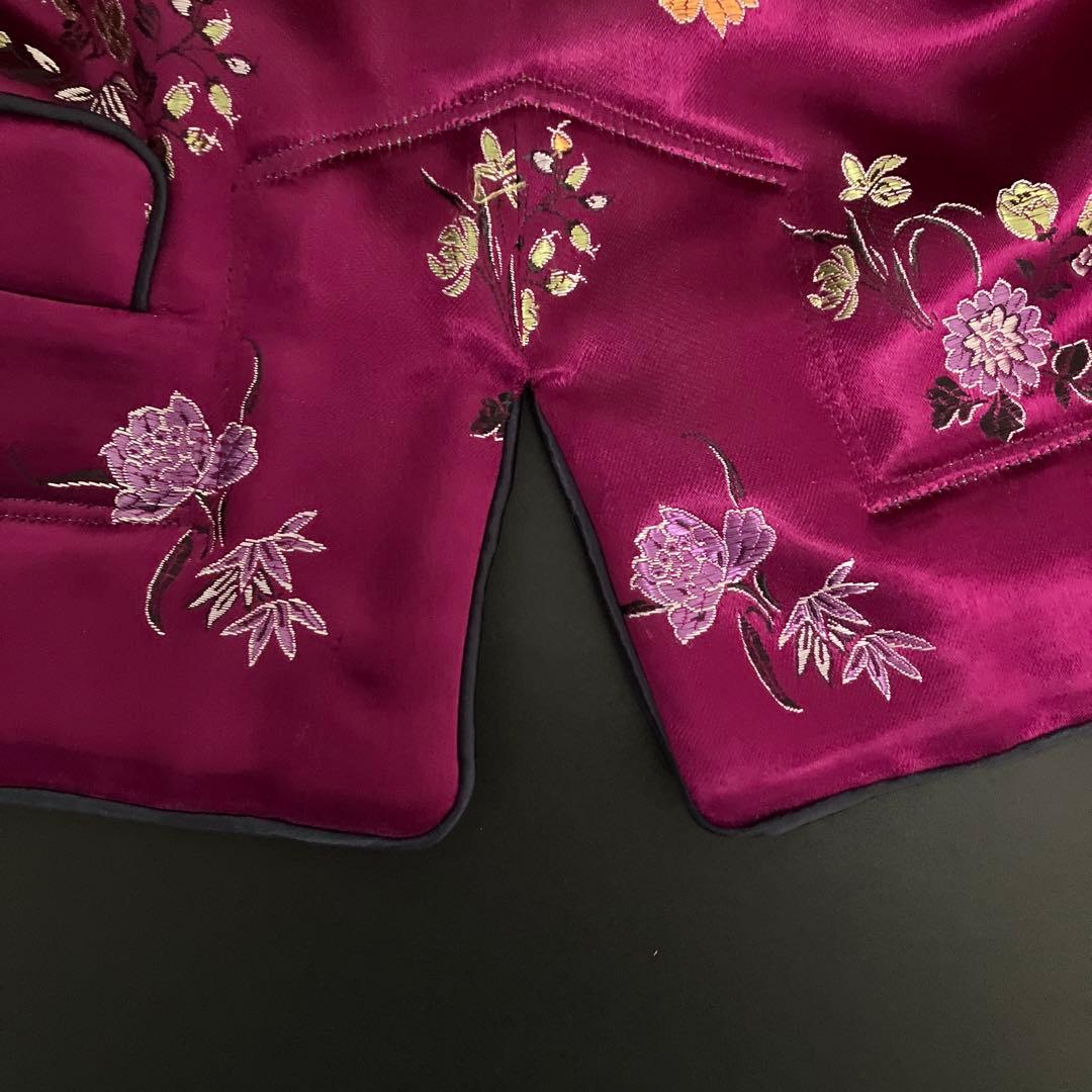 dahl'ia チャイナ風　ツイード　リバーシブルジャケット