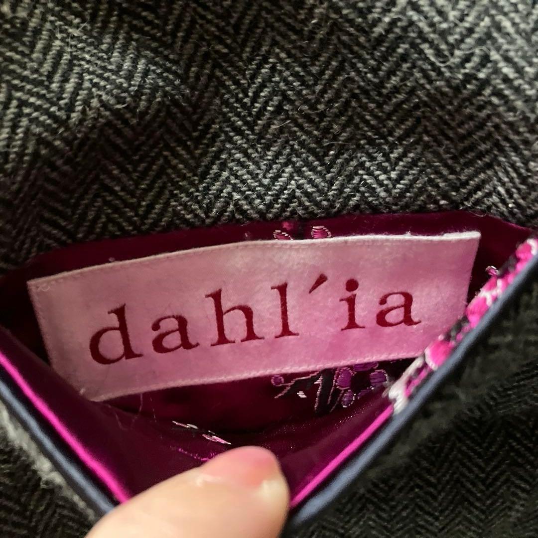 dahl'ia チャイナ風　ツイード　リバーシブルジャケット