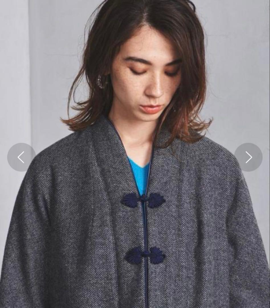 dahl'ia チャイナ風　ツイード　リバーシブルジャケット