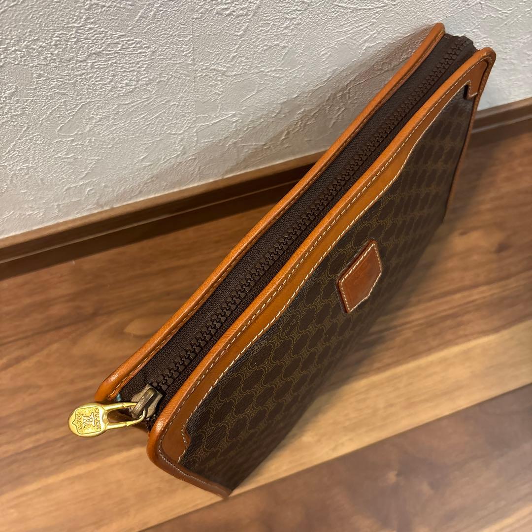 極美品☆【CELINE】セリーヌ セカンドバッグ マカダム柄 PVC/レザー