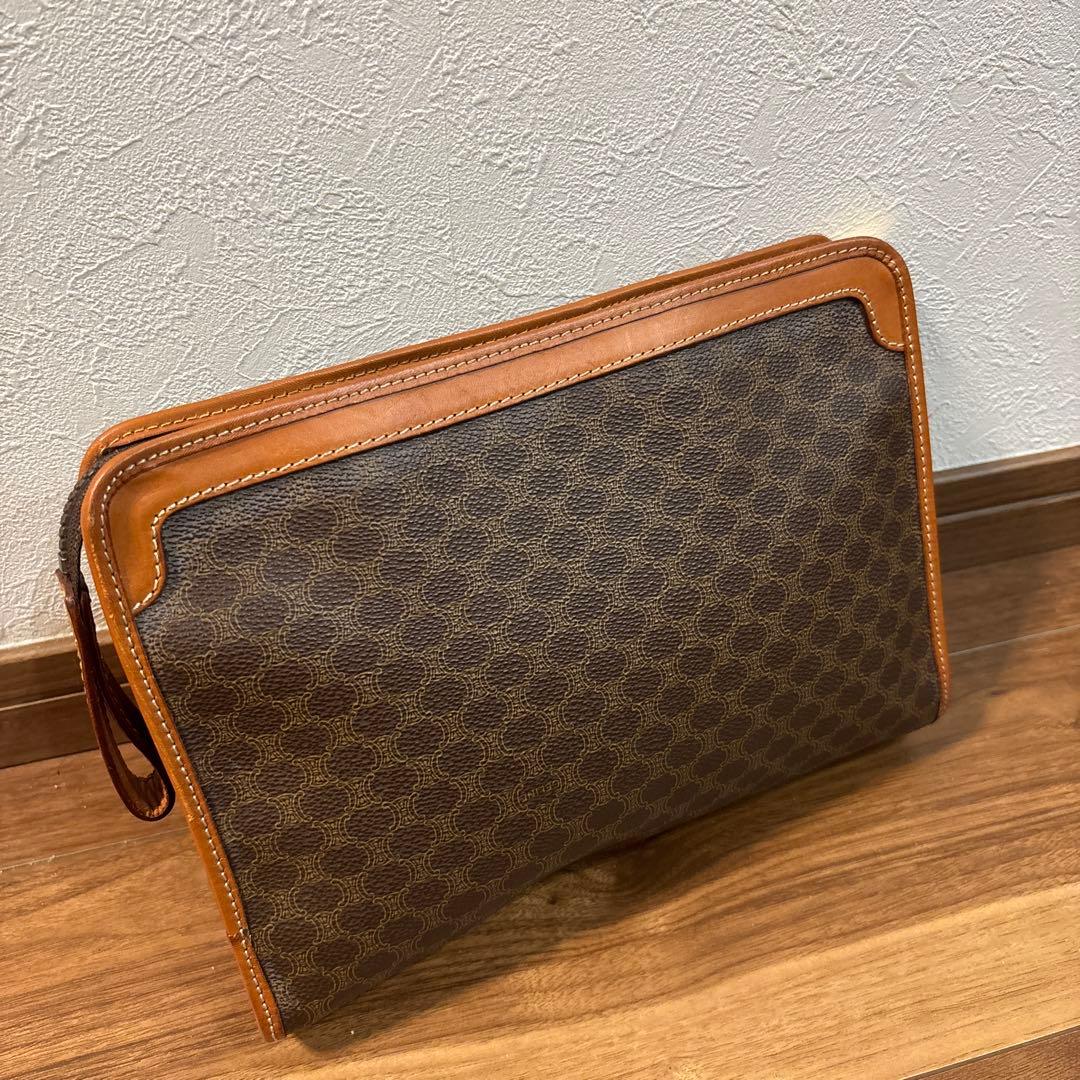 極美品☆【CELINE】セリーヌ セカンドバッグ マカダム柄 PVC/レザー