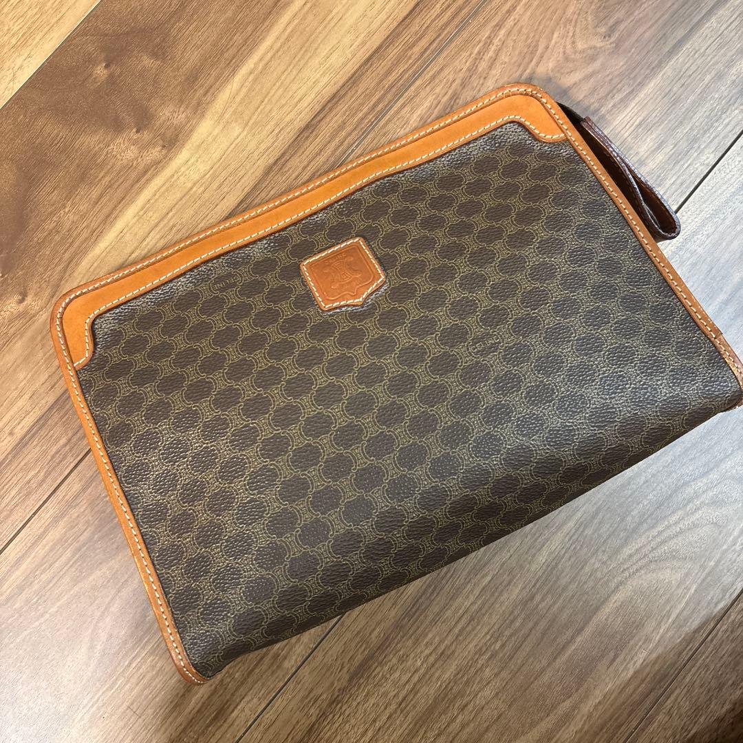 極美品☆【CELINE】セリーヌ セカンドバッグ マカダム柄 PVC/レザー