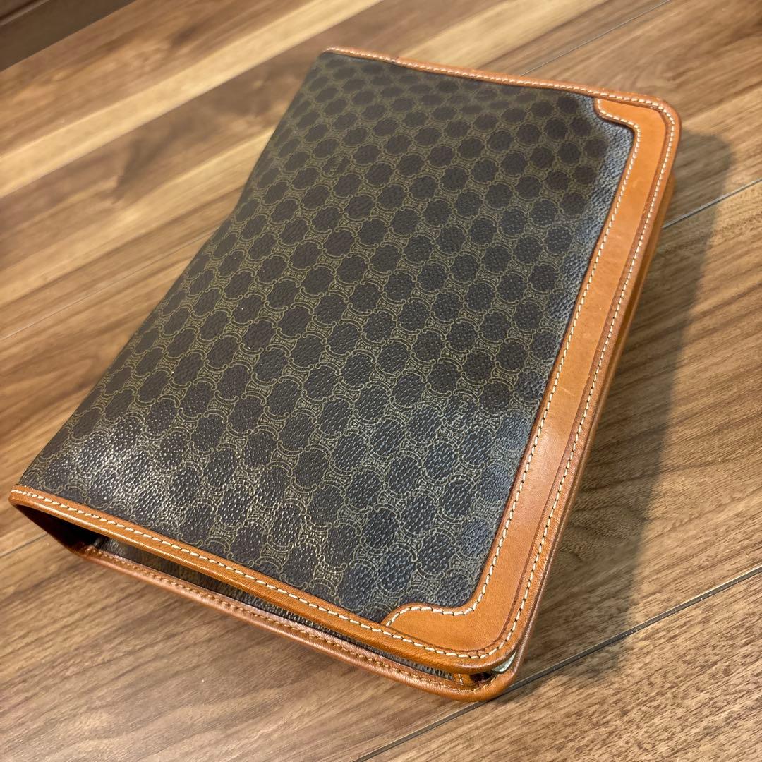 極美品☆【CELINE】セリーヌ セカンドバッグ マカダム柄 PVC/レザー