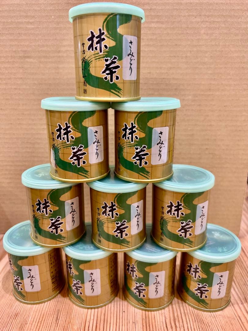 京都宇治抹茶　山政小山園　さみどり30g ×10缶MATCHAPOWDERED