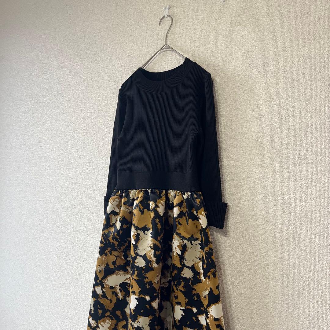 【極美品】BARNEYS NEW YORK ドッキングワンピース　M 異素材