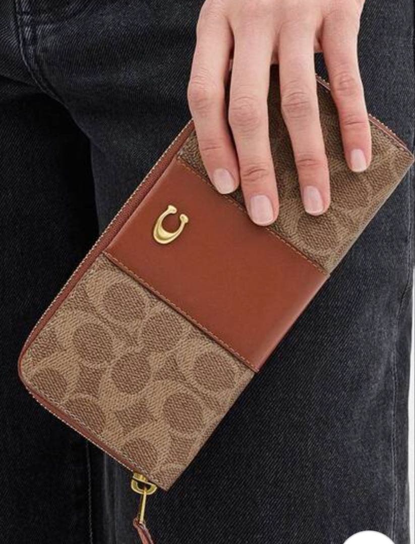 【新品】COACH ロゴ入り 長財布 ブラウン/ベージュ