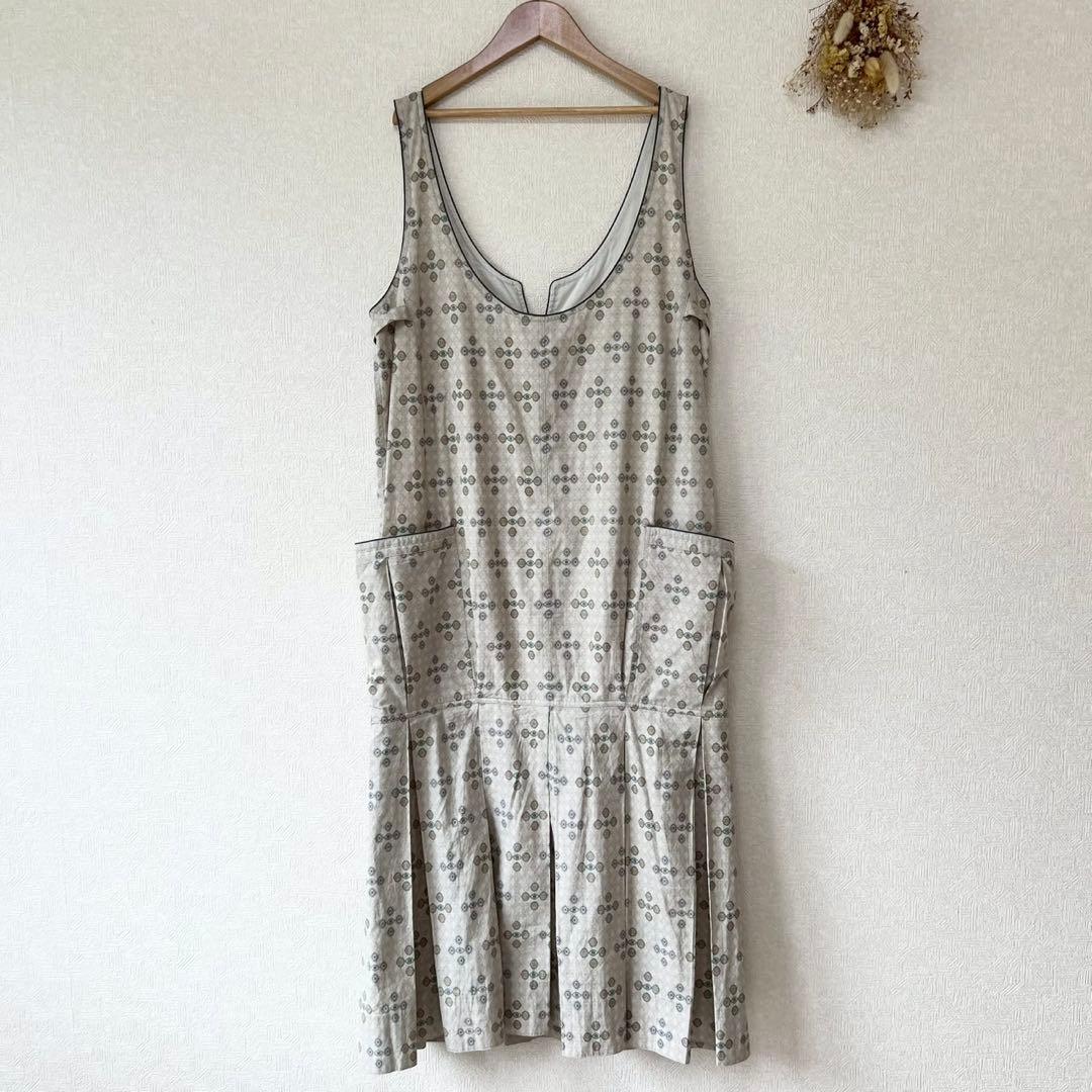 JUN MIKAMI 23SS ノースリーブプリントワンピース ベージュ