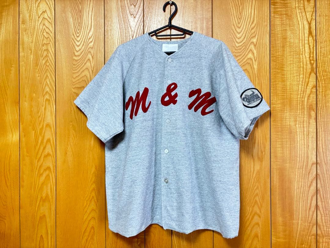 m&mエムアンドエム★鬼レア★1990年代 初期★ベースボールシャツ灰×赤L