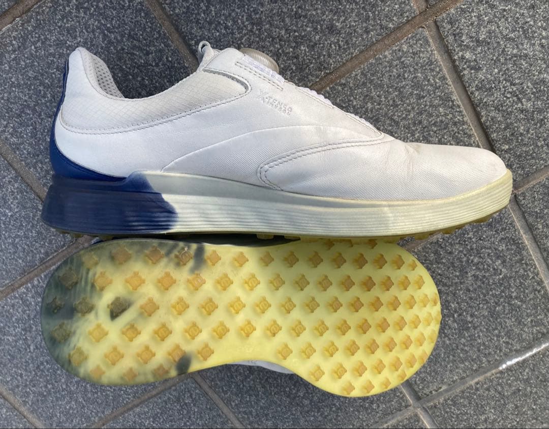 美品　値下げ中　　ECCO ゴルフシューズ ホワイト/ネイビー