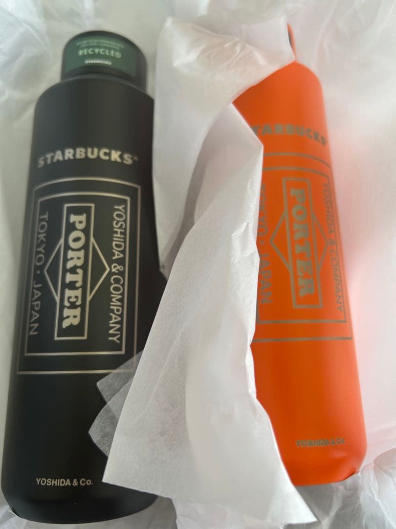 再値下げ中！スタバ✖️PORTER リサイクルステンレスボトル2色セット591ml