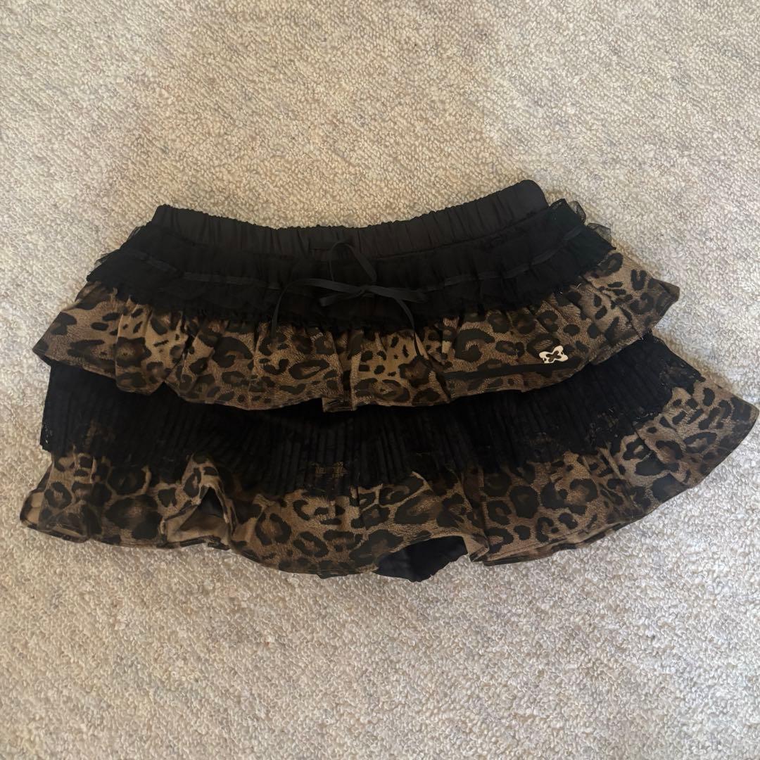 setupexe タグ付き スカート y2k 韓国 ヒョウ柄 レオパード