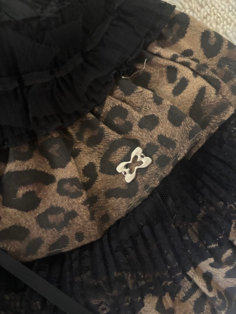 setupexe タグ付き スカート y2k 韓国 ヒョウ柄 レオパード