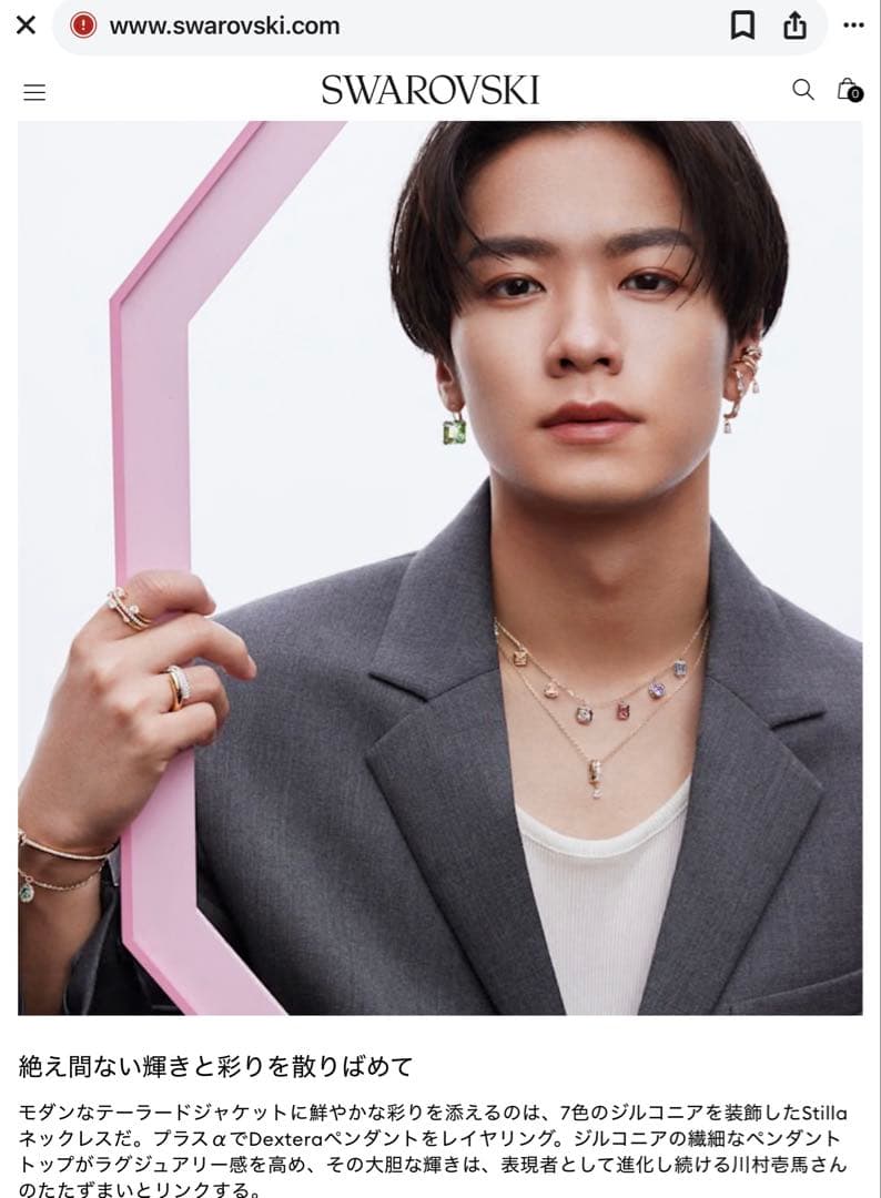 専用です　Swarovski マルチカラー　ストーン ゴールド　ネックレス