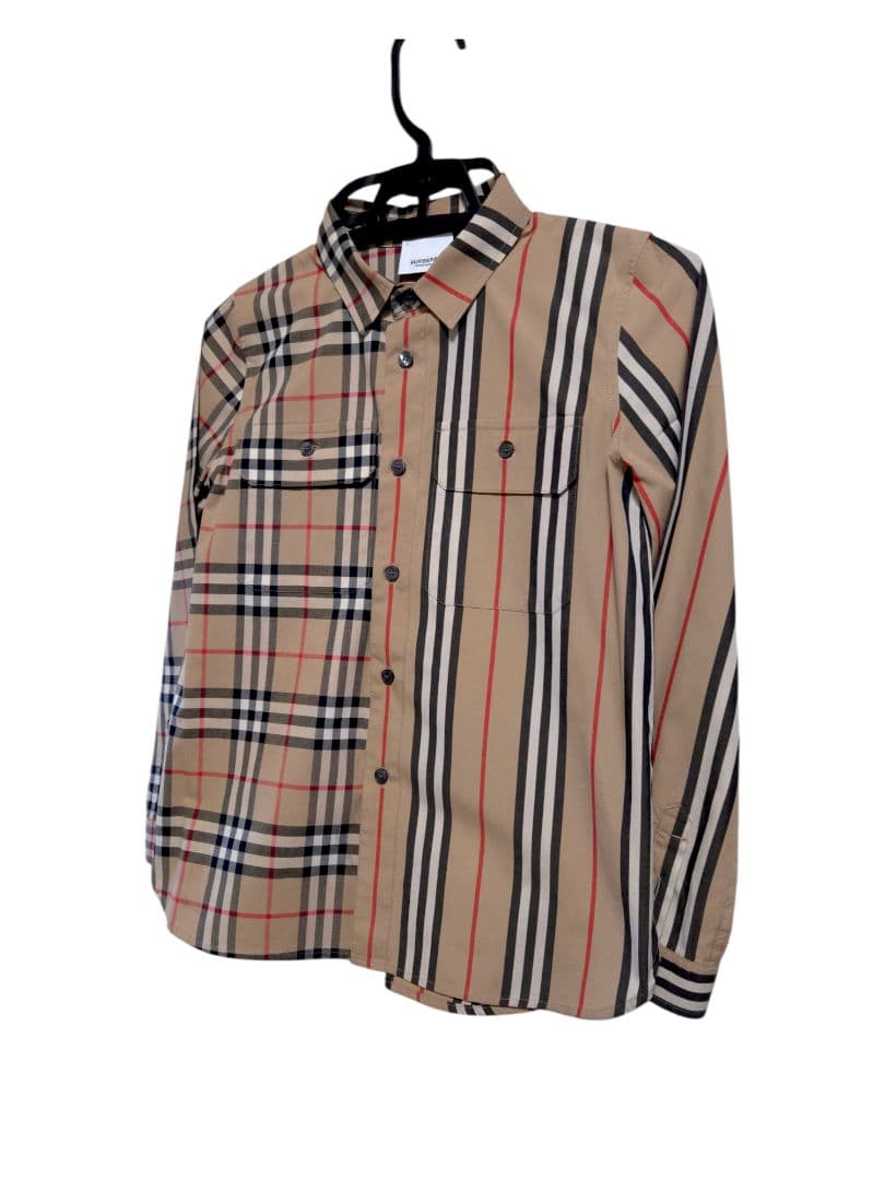 BURBERRY ノバチェック柄ストライプ長袖シャツ 10Y 140㎝