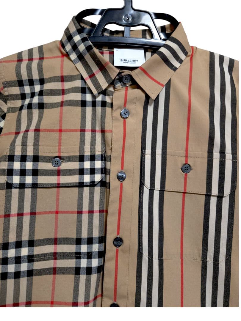 BURBERRY ノバチェック柄ストライプ長袖シャツ 10Y 140㎝