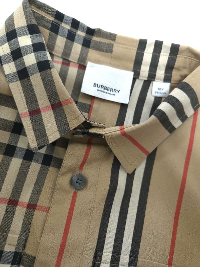BURBERRY ノバチェック柄ストライプ長袖シャツ 10Y 140㎝