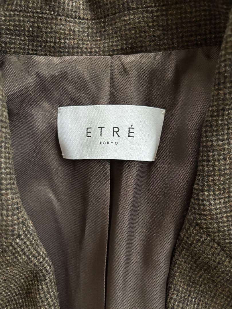新品 ETRE TOKYO チェックツィードテーラージャケット