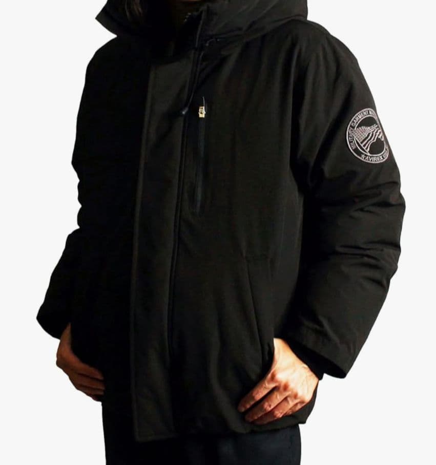 AVIREX フード付きダウンジャケット M ブラック