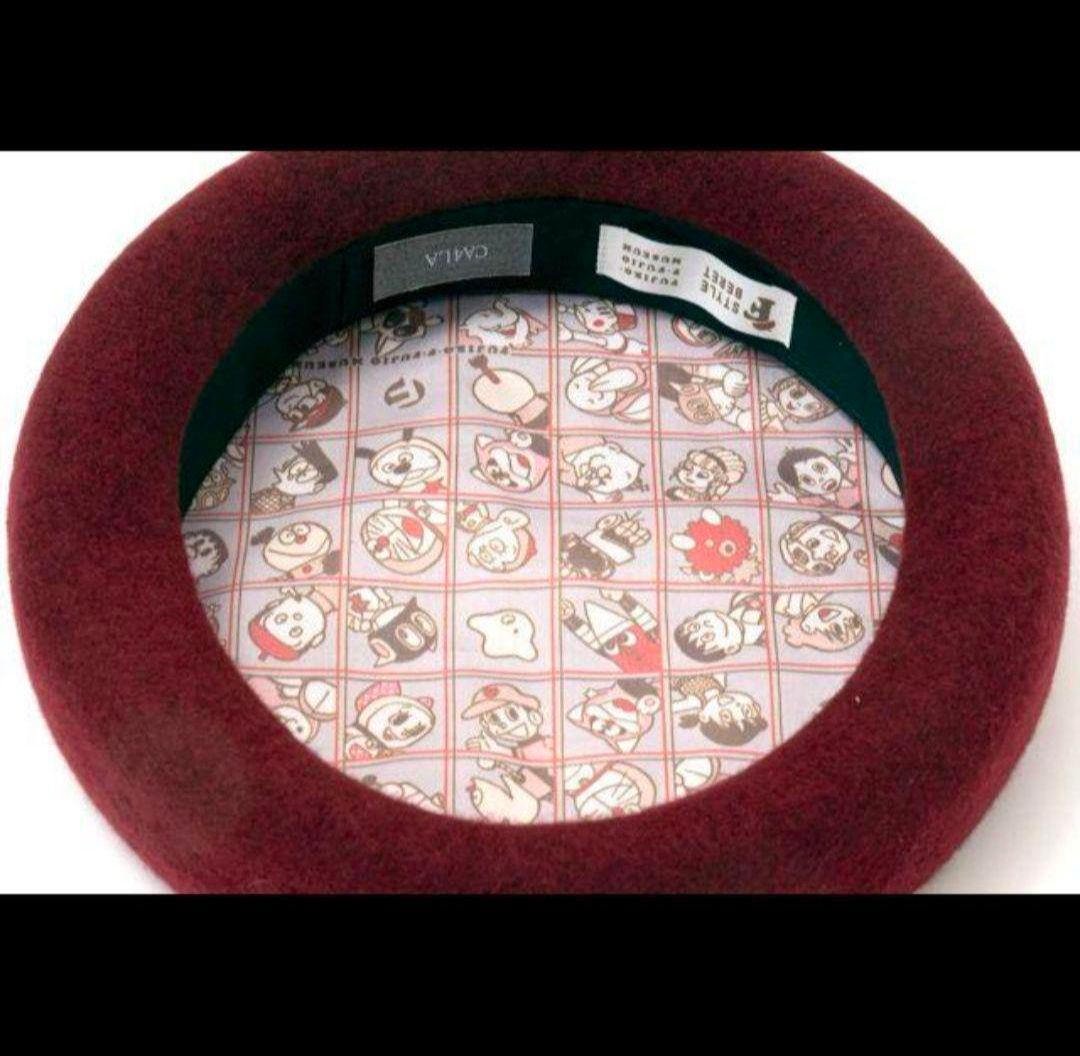 レア　ベレー帽　CA4LA ドラえもん　えんじ　藤子ミュージアム限定