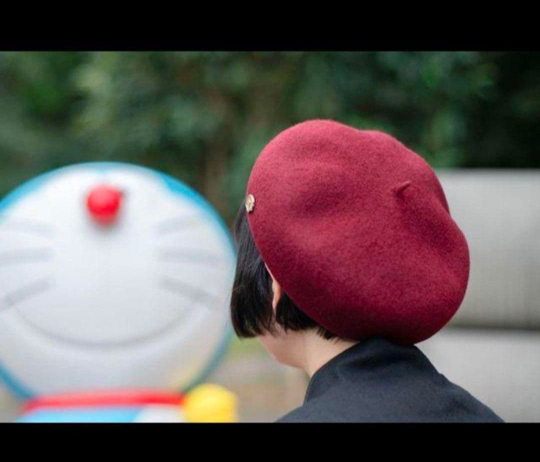 レア　ベレー帽　CA4LA ドラえもん　えんじ　藤子ミュージアム限定