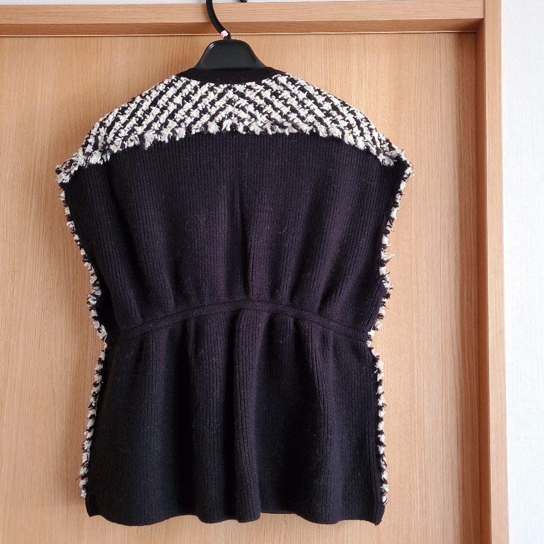 BALLSEY ニットコンビツイード フレンチスリーブジレ