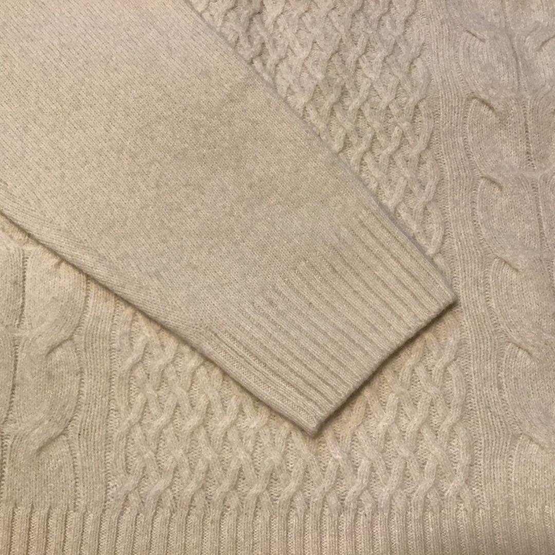 【J.PRESS】美品カシミヤ混　ケーブルホワイトニット　上質