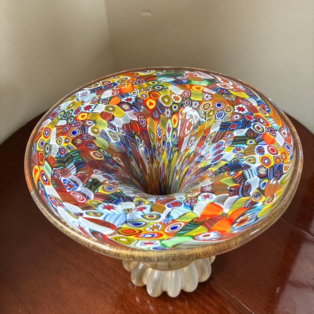 ミルフィオリ ムラーノ島の伝統ガラス　そのままお飾り、花瓶にも